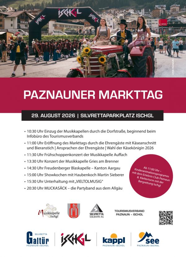 17. Paznauner Markttag 29.08.2026 17. Paznauner Markttag 29.08.2026